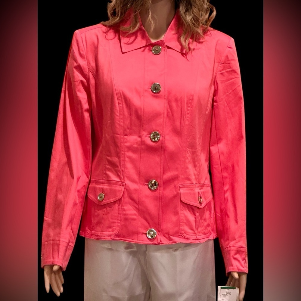 Jones New York Signature Rouge Pink Stretch Blazer Women’s Large Tailored